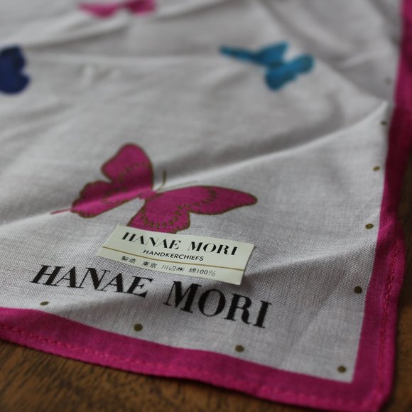 Hanae Mori Iconic Butterfly Square Scarf - Picture 1 of 9